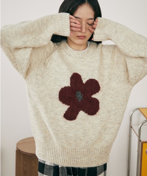フラワーモチーフニット（ニット/セーター）｜MERLOT（メルロー）の
