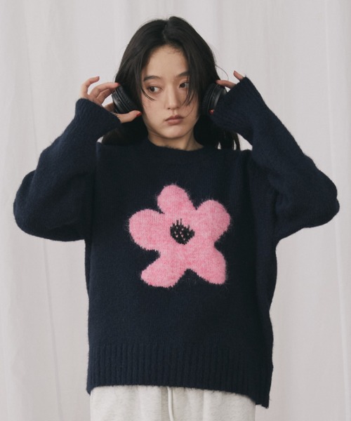 フラワーモチーフニット（ニット/セーター）｜MERLOT（メルロー）の