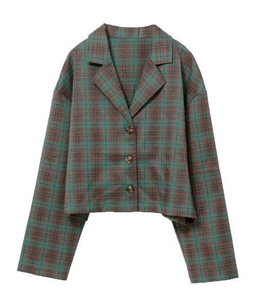 RANCLIC チェック柄ジャケット ベージュ系 Amazon | [BLZXIAN] ジャケット レディース チェック柄 ショート