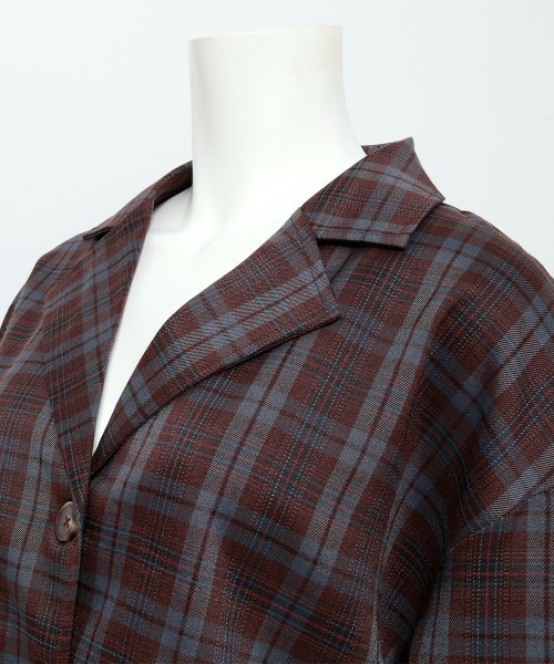 チェック柄ショートジャケット（テーラードジャケット