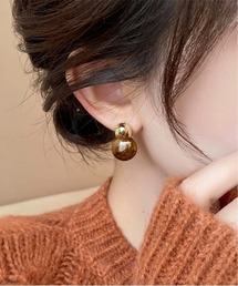 /レディース ゴールド&ブラウン ピアス(BDS)