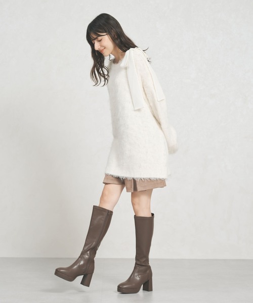 31 Sons de mode(トランテアン ソン ドゥ モード)の「2025秋冬新作 肩リボン ふわもこ ニット(ニット/セーター・レディース・グレー/ピンク/アイボリー・フリ-)」の10枚目の写真