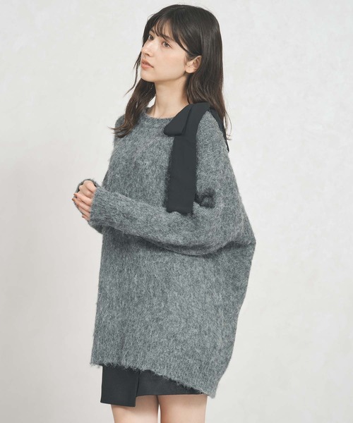 31 Sons de mode(トランテアン ソン ドゥ モード)の「2025秋冬新作 肩リボン ふわもこ ニット(ニット/セーター・レディース・グレー/ピンク/アイボリー・フリ-)」の4枚目の写真