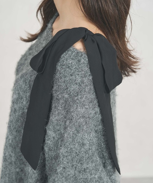 31 Sons de mode(トランテアン ソン ドゥ モード)の「2025秋冬新作 肩リボン ふわもこ ニット(ニット/セーター・レディース・グレー/ピンク/アイボリー・フリ-)」の17枚目の写真