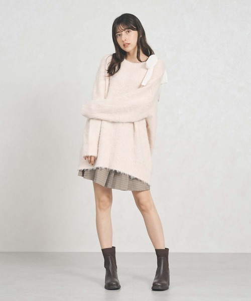 31 Sons de mode(トランテアン ソン ドゥ モード)の「2025秋冬新作 肩リボン ふわもこ ニット(ニット/セーター・レディース・グレー/ピンク/アイボリー・フリ-)」の13枚目の写真