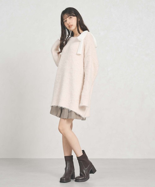 31 Sons de mode(トランテアン ソン ドゥ モード)の「2025秋冬新作 肩リボン ふわもこ ニット(ニット/セーター・レディース・グレー/ピンク/アイボリー・フリ-)」の14枚目の写真