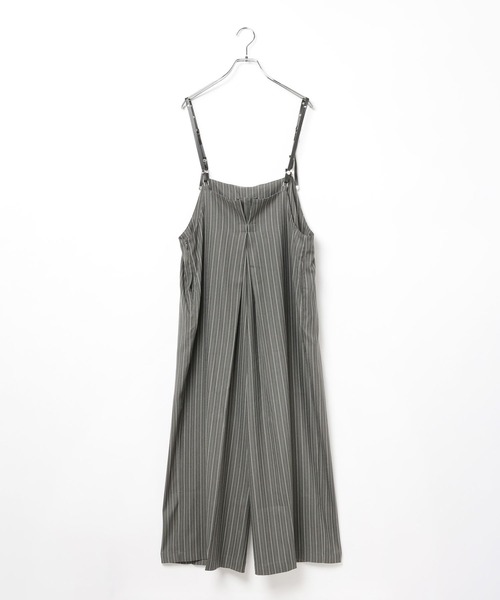 セール】[丈の長さ調節可能]ストライプサロペット（サロペット