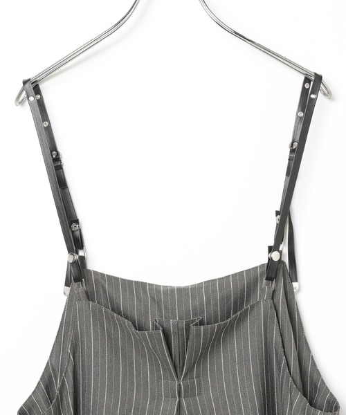 セール】[丈の長さ調節可能]ストライプサロペット（サロペット