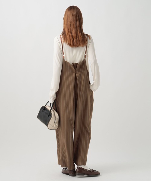 BAYFLOW（ベイフロー）の「[丈の長さ調節可能]ストライプサロペット（サロペット/オーバーオール・レディース・チャコール/ブラウン・FREE）」の20枚目の写真