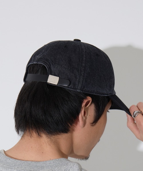 schott（ショット）の「【SCHOTT】ショット DENIM CAP デニムキャップ　ヴィンテージブリーチ加工　刺繍ロゴ SC150（キャップ・メンズ・ブラック/ブルー・FREE）」の6枚目の写真