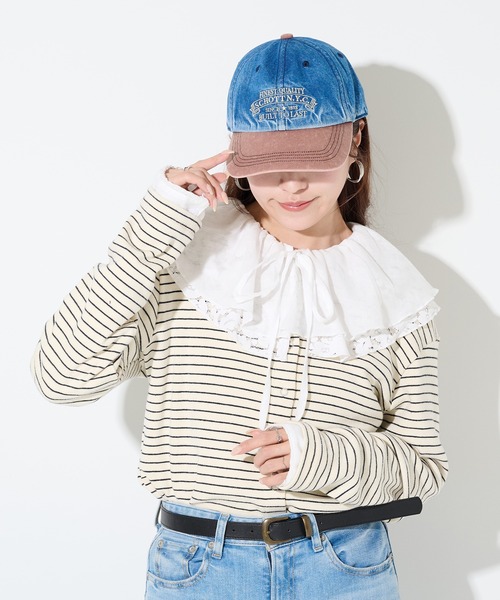 schott（ショット）の「【SCHOTT】ショット DENIM CAP デニムキャップ　ヴィンテージブリーチ加工　刺繍ロゴ SC150（キャップ・メンズ・ブラック/ブルー・FREE）」の20枚目の写真