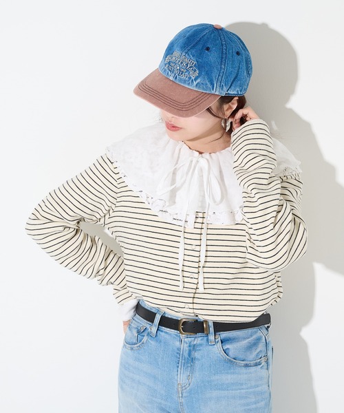 schott（ショット）の「【SCHOTT】ショット DENIM CAP デニムキャップ　ヴィンテージブリーチ加工　刺繍ロゴ SC150（キャップ・メンズ・ブラック/ブルー・FREE）」の21枚目の写真