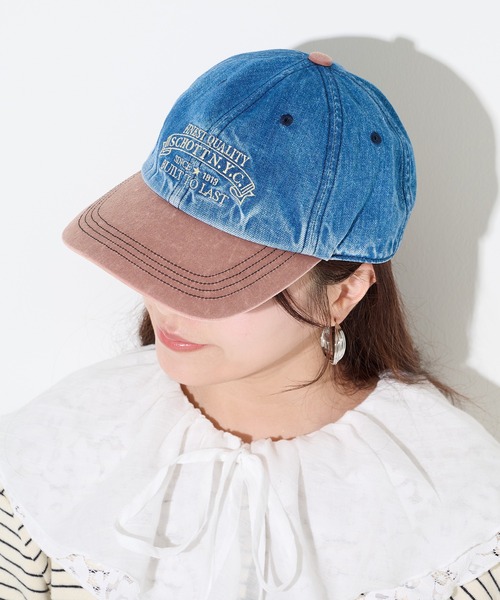 schott（ショット）の「【SCHOTT】ショット DENIM CAP デニムキャップ　ヴィンテージブリーチ加工　刺繍ロゴ SC150（キャップ・メンズ・ブラック/ブルー・FREE）」の19枚目の写真