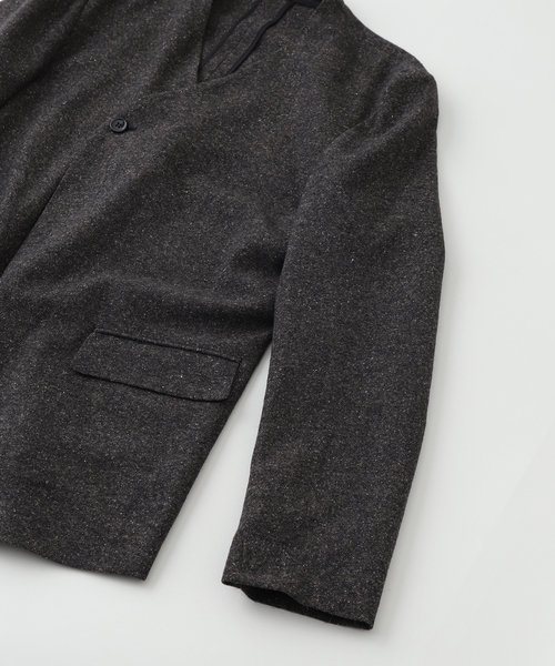 セール】YUKI HASHIMOTO / ユウキハシモト Y NECK JACKET（ノーカラー