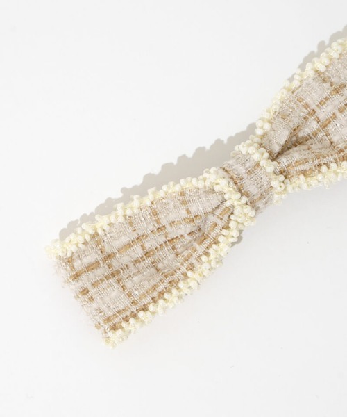 flower（フラワー）の「フラッフィーツイードリボンピン（ヘアピン・レディース・ピンク/ブラック・FREE）」の6枚目の写真