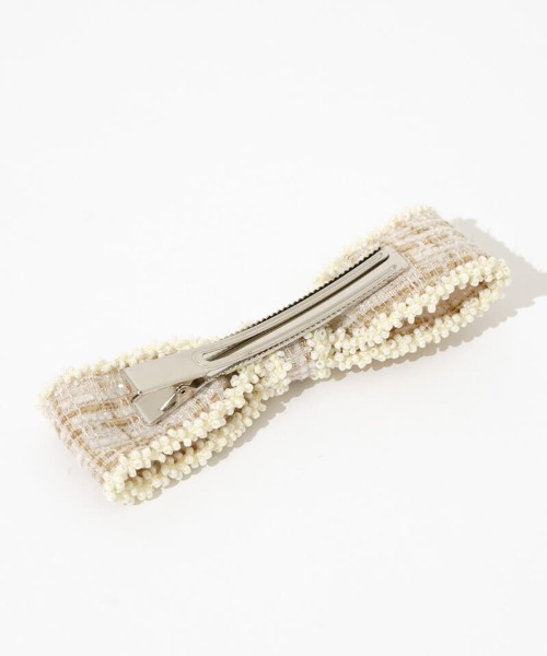 flower（フラワー）の「フラッフィーツイードリボンピン（ヘアピン・レディース・ピンク/ブラック・FREE）」の7枚目の写真