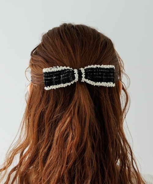 flower（フラワー）の「フラッフィーツイードリボンピン（ヘアピン・レディース・ピンク/ブラック・FREE）」の17枚目の写真