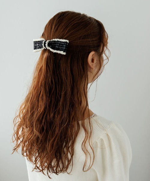 flower（フラワー）の「フラッフィーツイードリボンピン（ヘアピン・レディース・ピンク/ブラック・FREE）」の16枚目の写真