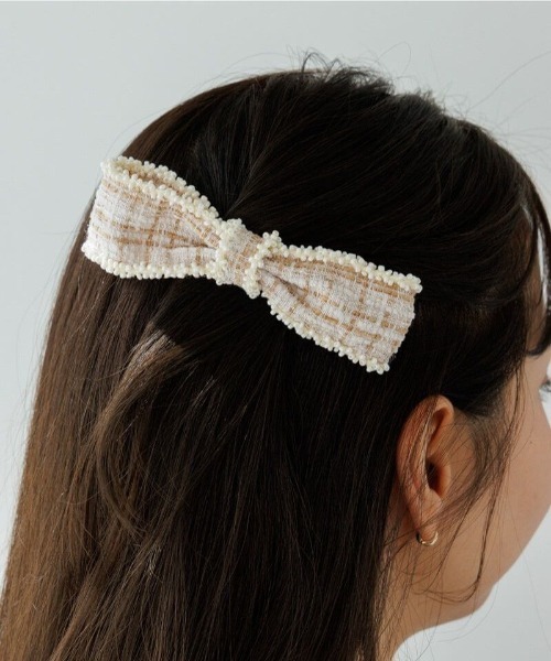 flower（フラワー）の「フラッフィーツイードリボンピン（ヘアピン・レディース・ピンク/ブラック・FREE）」の15枚目の写真