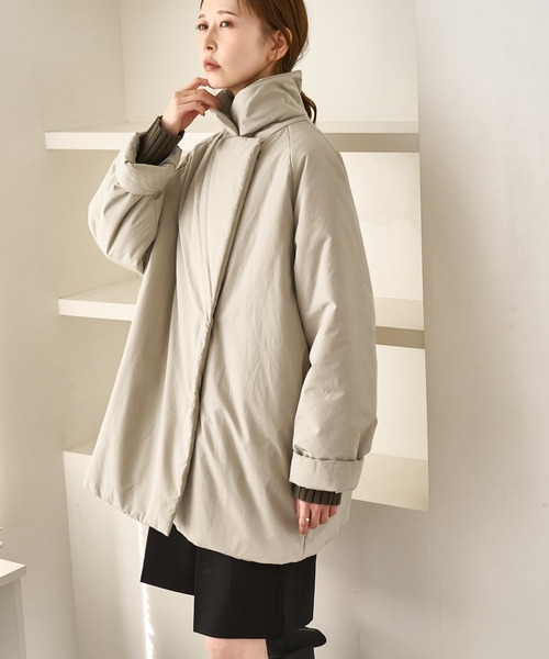 ROPE' PICNIC（ロペピクニック）の「2WAY中綿テーラードコート（ダウンジャケット/コート・レディース・ベージュ/スミクロ・FREE）」の2枚目の写真