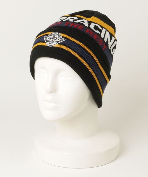 AVIREX（アヴィレックス）の「AVIREX /アヴィレックス / AX EX SURPLUS AVIREX AIR RACING CLUB / 81263400（ニットキャップ/ビーニー・メンズ・オフホワイト/ブラック/エンジ・FREE）」の7枚目の写真