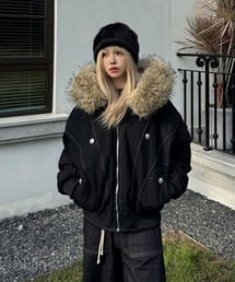 Ressaca | オーバーサイズファーフード付き裏ボアブルゾン(ブルゾン)