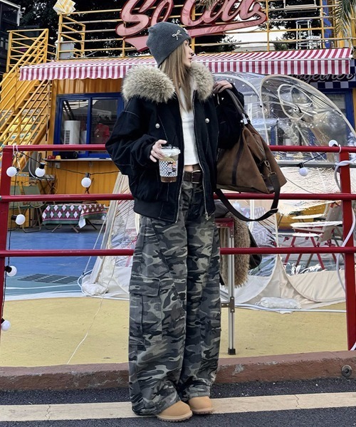 Ressaca（レサーカ）の「オーバーサイズファーフード付き裏ボアブルゾン（ブルゾン・レディース・グレー/ブラック・M/L）」の12枚目の写真