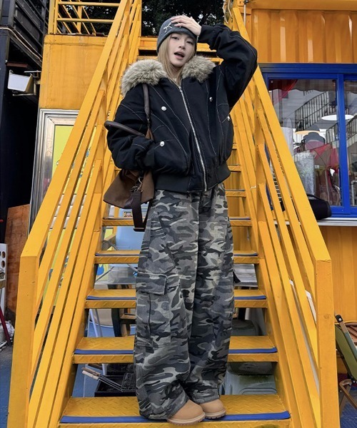 Ressaca（レサーカ）の「オーバーサイズファーフード付き裏ボアブルゾン（ブルゾン・レディース・グレー/ブラック・M/L）」の11枚目の写真