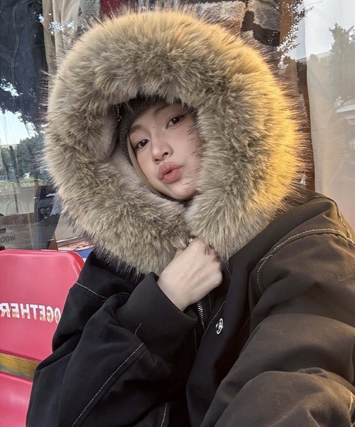 Ressaca（レサーカ）の「オーバーサイズファーフード付き裏ボアブルゾン（ブルゾン・レディース・グレー/ブラック・M/L）」の20枚目の写真