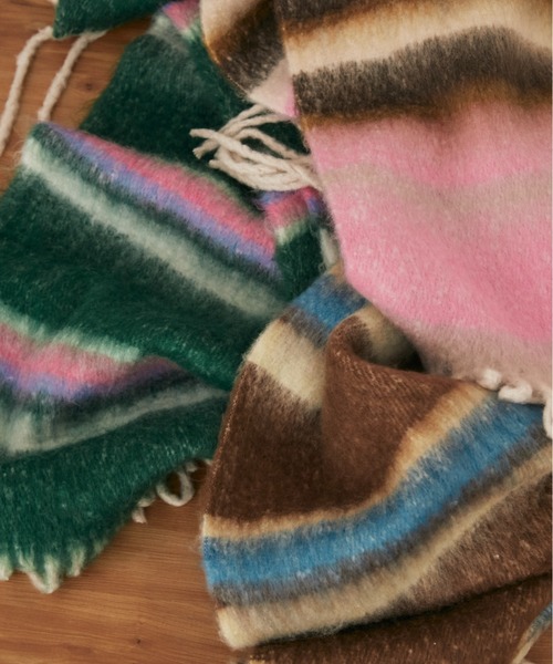 MERLOT（メルロー）の「ボリュームボーダーマフラー（マフラー・レディース・ピンク/グリーン/ブラウン・FREE）」の19枚目の写真