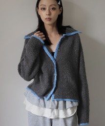 Ulysses | ポロカラー配色ニットカーディガン(カーディガン/ボレロ)