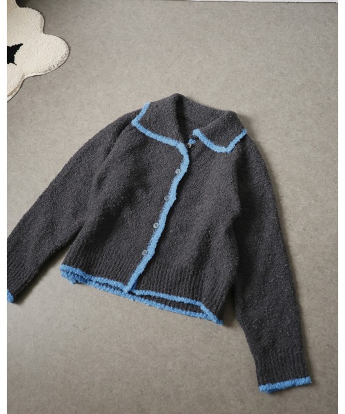 Ulysses（ユリシス）の「ポロカラー配色ニットカーディガン（カーディガン/ボレロ・レディース・グレー/ブラウン・M/S）」の20枚目の写真