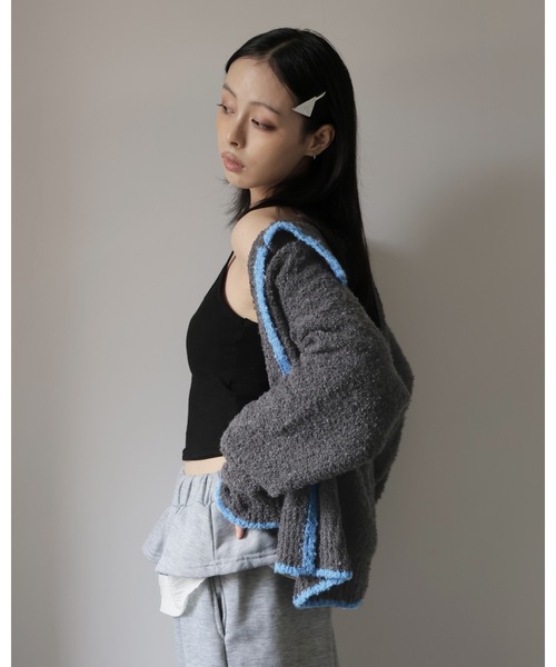 Ulysses（ユリシス）の「ポロカラー配色ニットカーディガン（カーディガン/ボレロ・レディース・グレー/ブラウン・M/S）」の17枚目の写真