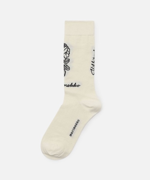 marimekko（マリメッコ）の「【kioski】Detsku Vihkiruusu Logo / Socks（ソックス/靴下・レディース・ホワイト/ブラック・40/37/34）」の7枚目の写真