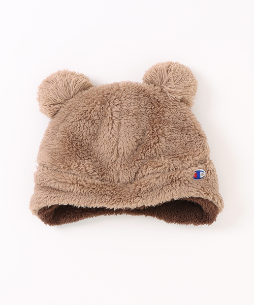 Champion（チャンピオン）の「【CHAMPION/チャンピオン】キッズ 耳付き ボア ニットキャップ（ニットキャップ/ビーニー・キッズ・アイボリー/ピンク/ブラウン/ブラック・FREE）」の3枚目の写真