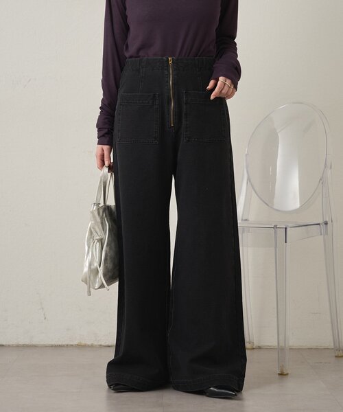 スウェットデニムフレアパンツ（デニムパンツ）｜Omekashi（オメカシ