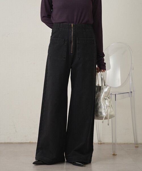 omekashi オメカシ スウェットフレアデニムパンツ　スカート　パンツ スウェットデニムフレアパンツ（デニムパンツ）｜Omekashi（オメカシ