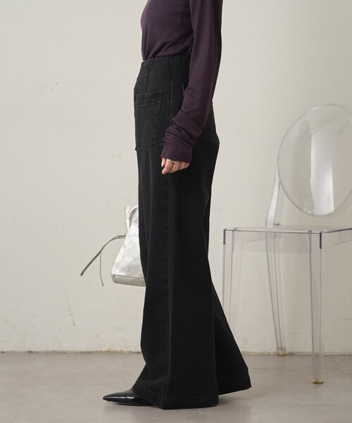 omekashi オメカシ スウェットフレアデニムパンツ　スカート　パンツ スウェットデニムフレアパンツ（デニムパンツ）｜Omekashi（オメカシ