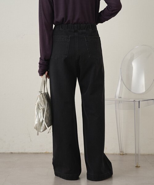 スウェットデニムフレアパンツ（デニムパンツ）｜Omekashi（オメカシ