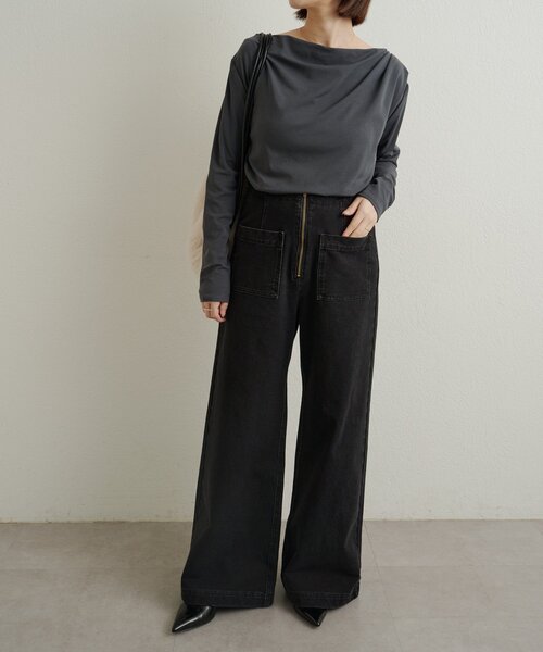 Omekashi オメカシ スウェットデニムフレアパンツ スウェットデニムフレアパンツ（デニムパンツ）｜Omekashi（オメカシ