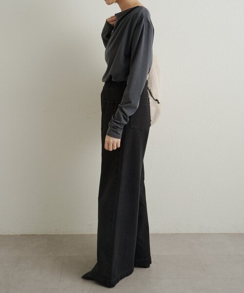 スウェットデニムフレアパンツ（デニムパンツ）｜Omekashi（オメカシ
