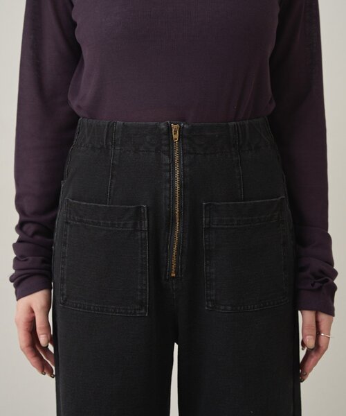 Omekashi（オメカシ）の「スウェットデニムフレアパンツ（デニムパンツ・レディース・ネイビー/チャコールグレー・38/36）」の6枚目の写真