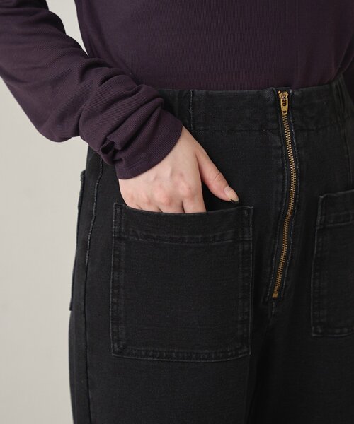 Omekashi（オメカシ）の「スウェットデニムフレアパンツ（デニムパンツ・レディース・ネイビー/チャコールグレー・38/36）」の8枚目の写真