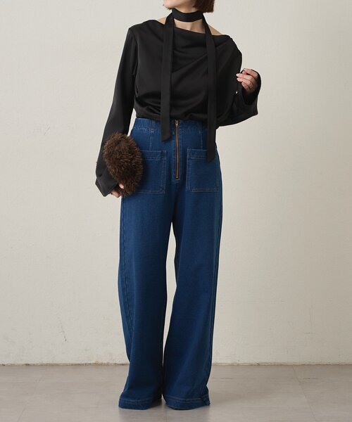 Omekashi オメカシ スウェットデニムフレアパンツ スウェットデニムフレアパンツ（デニムパンツ）｜Omekashi（オメカシ