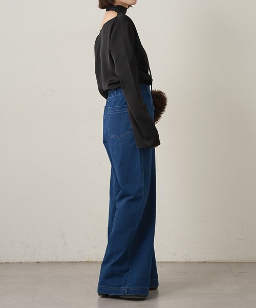 Omekashi オメカシ スウェットデニムフレアパンツ スウェットデニム