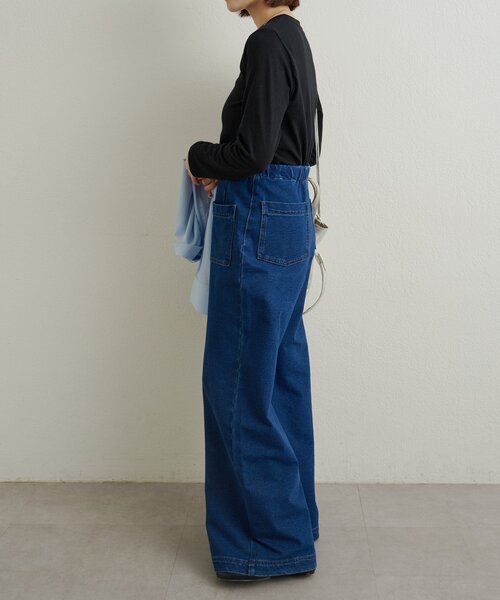 スウェットデニムフレアパンツ（デニムパンツ）｜Omekashi（オメカシ