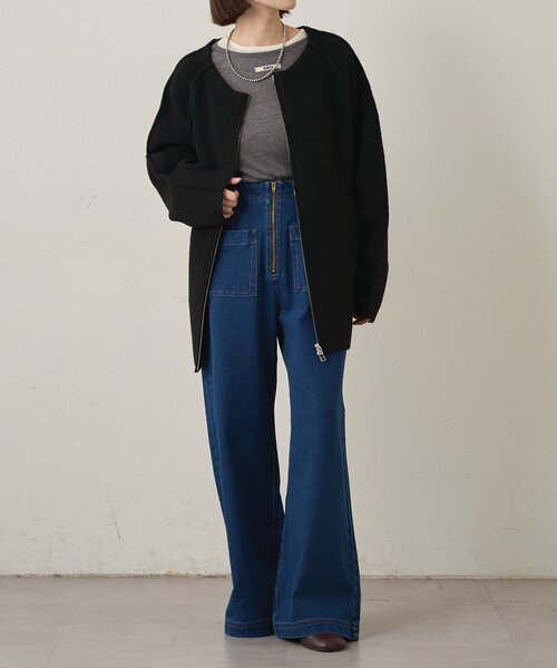 スウェットデニムフレアパンツ（デニムパンツ）｜Omekashi（オメカシ