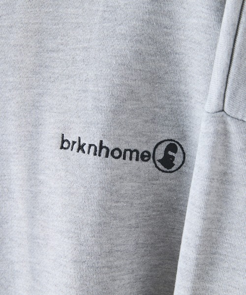 brknhome(ブロークンホーム)の「【BRKNHOME/ブロークンホーム】バックプリント フルジップ スウェットパーカー(パーカー・メンズ・ブラック/杢グレー・MEDIUM/LARGE)」の3枚目の写真