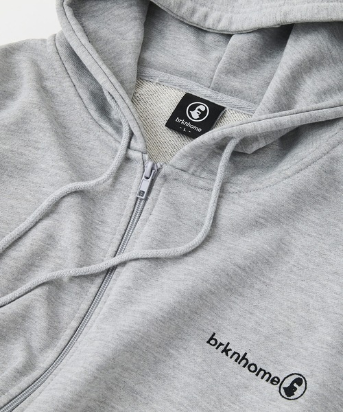 brknhome(ブロークンホーム)の「【BRKNHOME/ブロークンホーム】バックプリント フルジップ スウェットパーカー(パーカー・メンズ・ブラック/杢グレー・MEDIUM/LARGE)」の8枚目の写真