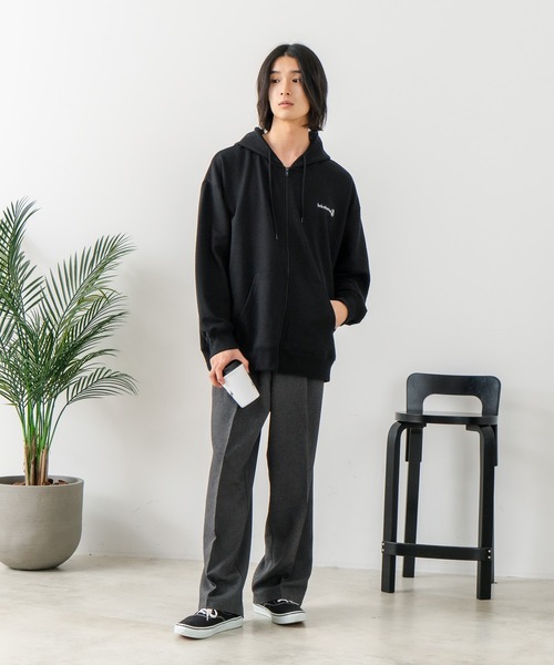 brknhome(ブロークンホーム)の「【BRKNHOME/ブロークンホーム】バックプリント フルジップ スウェットパーカー(パーカー・メンズ・ブラック/杢グレー・MEDIUM/LARGE)」の18枚目の写真